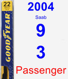 Passenger Wiper Blade for 2004 Saab 9-3 - Premium