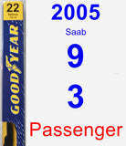 Passenger Wiper Blade for 2005 Saab 9-3 - Premium