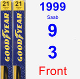 Front Wiper Blade Pack for 1999 Saab 9-3 - Premium