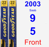 Front Wiper Blade Pack for 2003 Saab 9-5 - Premium