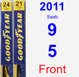 Front Wiper Blade Pack for 2011 Saab 9-5 - Premium