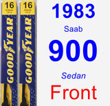 Front Wiper Blade Pack for 1983 Saab 900 - Premium