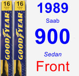 Front Wiper Blade Pack for 1989 Saab 900 - Premium