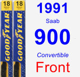 Front Wiper Blade Pack for 1991 Saab 900 - Premium