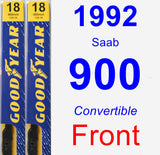 Front Wiper Blade Pack for 1992 Saab 900 - Premium