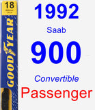 Passenger Wiper Blade for 1992 Saab 900 - Premium