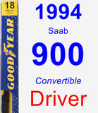 Driver Wiper Blade for 1994 Saab 900 - Premium