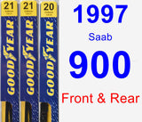Front & Rear Wiper Blade Pack for 1997 Saab 900 - Premium