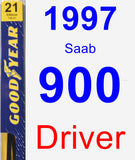 Driver Wiper Blade for 1997 Saab 900 - Premium