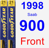 Front Wiper Blade Pack for 1998 Saab 900 - Premium