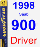 Driver Wiper Blade for 1998 Saab 900 - Premium