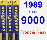 Front & Rear Wiper Blade Pack for 1989 Saab 9000 - Premium