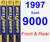 Front & Rear Wiper Blade Pack for 1997 Saab 9000 - Premium