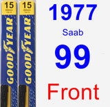 Front Wiper Blade Pack for 1977 Saab 99 - Premium