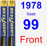 Front Wiper Blade Pack for 1978 Saab 99 - Premium