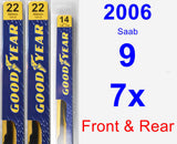 Front & Rear Wiper Blade Pack for 2006 Saab 9-7x - Premium