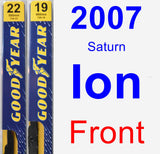 Front Wiper Blade Pack for 2007 Saturn Ion - Premium