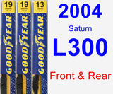 Front & Rear Wiper Blade Pack for 2004 Saturn L300 - Premium