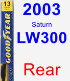 Rear Wiper Blade for 2003 Saturn LW300 - Premium