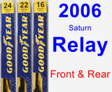 Front & Rear Wiper Blade Pack for 2006 Saturn Relay - Premium