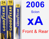 Front & Rear Wiper Blade Pack for 2006 Scion xA - Premium