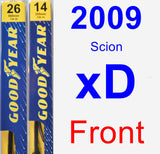 Front Wiper Blade Pack for 2009 Scion xD - Premium