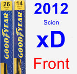 Front Wiper Blade Pack for 2012 Scion xD - Premium