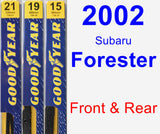 Front & Rear Wiper Blade Pack for 2002 Subaru Forester - Premium