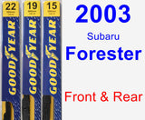 Front & Rear Wiper Blade Pack for 2003 Subaru Forester - Premium