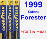 Front & Rear Wiper Blade Pack for 1999 Subaru Forester - Premium