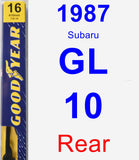 Rear Wiper Blade for 1987 Subaru GL-10 - Premium