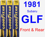 Front & Rear Wiper Blade Pack for 1981 Subaru GLF - Premium