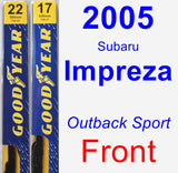 Front Wiper Blade Pack for 2005 Subaru Impreza - Premium