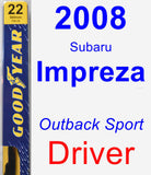 Driver Wiper Blade for 2008 Subaru Impreza - Premium