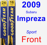 Front Wiper Blade Pack for 2009 Subaru Impreza - Premium