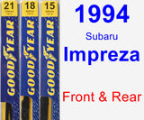 Front & Rear Wiper Blade Pack for 1994 Subaru Impreza - Premium