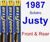 Front & Rear Wiper Blade Pack for 1987 Subaru Justy - Premium