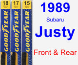 Front & Rear Wiper Blade Pack for 1989 Subaru Justy - Premium