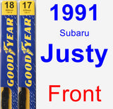 Front Wiper Blade Pack for 1991 Subaru Justy - Premium