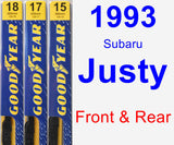 Front & Rear Wiper Blade Pack for 1993 Subaru Justy - Premium