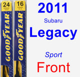 Front Wiper Blade Pack for 2011 Subaru Legacy - Premium