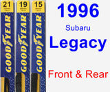 Front & Rear Wiper Blade Pack for 1996 Subaru Legacy - Premium