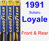 Front & Rear Wiper Blade Pack for 1991 Subaru Loyale - Premium