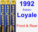 Front & Rear Wiper Blade Pack for 1992 Subaru Loyale - Premium