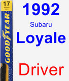 Driver Wiper Blade for 1992 Subaru Loyale - Premium