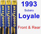 Front & Rear Wiper Blade Pack for 1993 Subaru Loyale - Premium