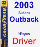 Driver Wiper Blade for 2003 Subaru Outback - Premium