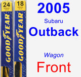Front Wiper Blade Pack for 2005 Subaru Outback - Premium