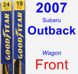 Front Wiper Blade Pack for 2007 Subaru Outback - Premium