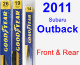 Front & Rear Wiper Blade Pack for 2011 Subaru Outback - Premium